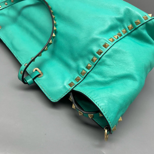 Valentino Rockstud Tote Bag Calfskin Green Valentino Rockstud Tote Bag Calfskin Green