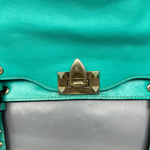 Valentino Rockstud Tote Bag Calfskin Green Valentino Rockstud Tote Bag Calfskin Green