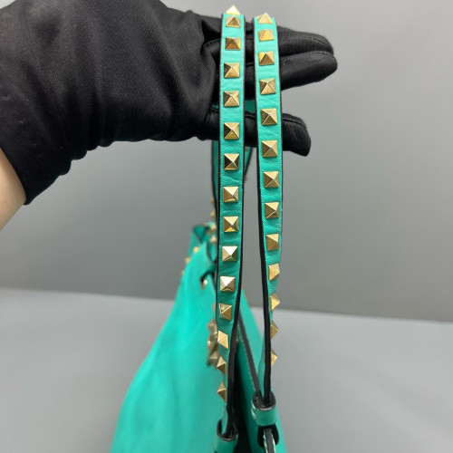 Valentino Rockstud Tote Bag Calfskin Green Valentino Rockstud Tote Bag Calfskin Green
