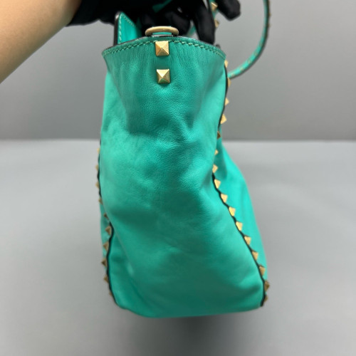 Valentino Rockstud Tote Bag Calfskin Green Valentino Rockstud Tote Bag Calfskin Green