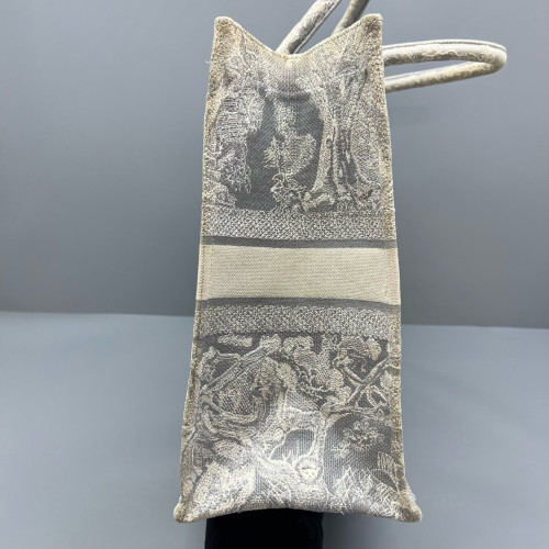 Dior Large Book Tote Canvas Grey White