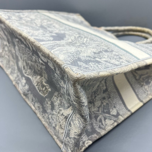 Dior Large Book Tote Canvas Grey White