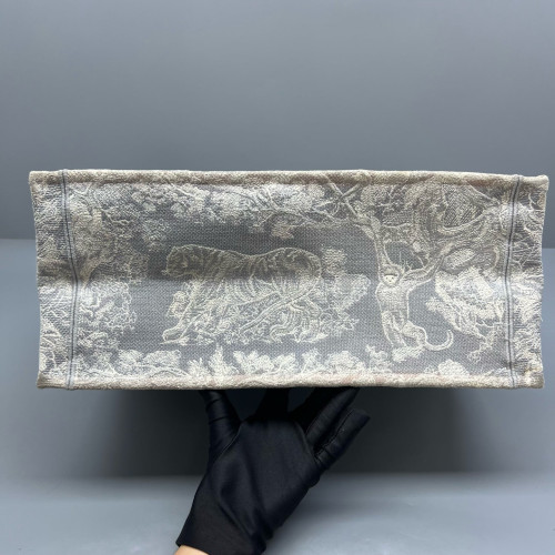 Dior Large Book Tote Canvas Grey White