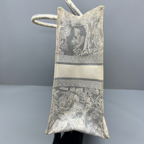 Dior Large Book Tote Canvas Grey White