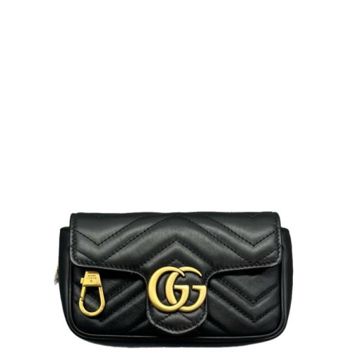 Gucci Super Mini GG Marmont Calfskin Black Gucci Super Mini GG Marmont Calfskin Black