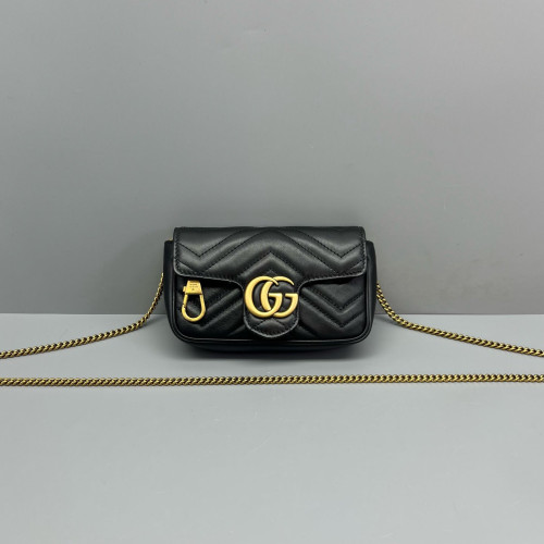 Gucci Super Mini GG Marmont Calfskin Black Gucci Super Mini GG Marmont Calfskin Black