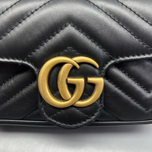 Gucci Super Mini GG Marmont Calfskin Black Gucci Super Mini GG Marmont Calfskin Black