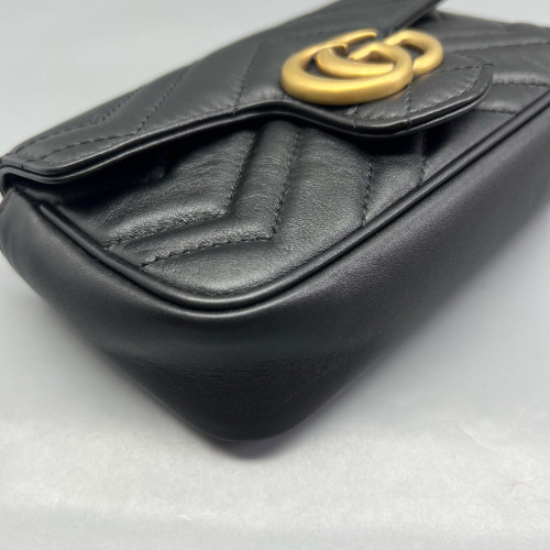 Gucci Super Mini GG Marmont Calfskin Black Gucci Super Mini GG Marmont Calfskin Black