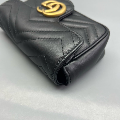 Gucci Super Mini GG Marmont Calfskin Black Gucci Super Mini GG Marmont Calfskin Black