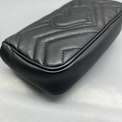 Gucci Super Mini GG Marmont Calfskin Black Gucci Super Mini GG Marmont Calfskin Black