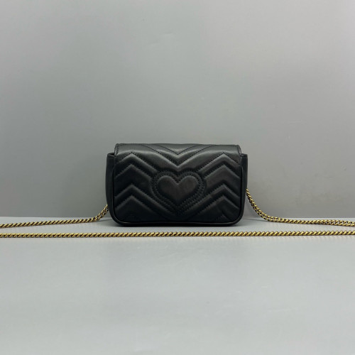 Gucci Super Mini GG Marmont Calfskin Black Gucci Super Mini GG Marmont Calfskin Black