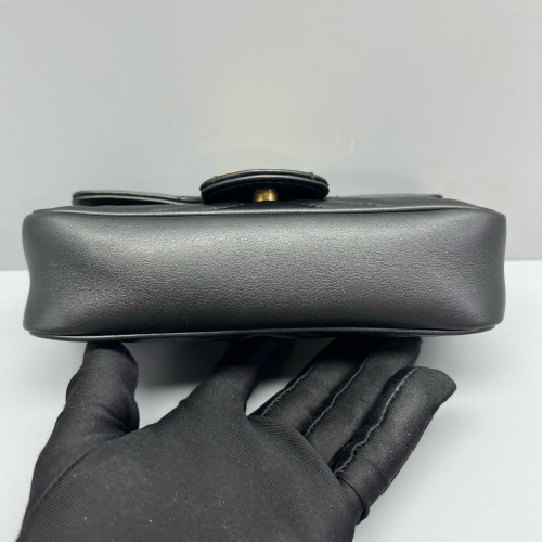 Gucci Super Mini GG Marmont Calfskin Black Gucci Super Mini GG Marmont Calfskin Black