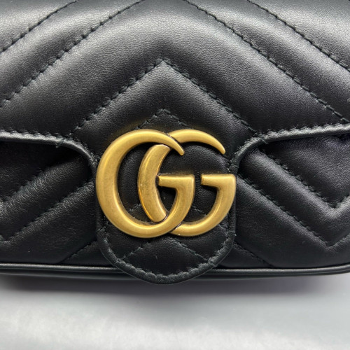 Gucci Super Mini GG Marmont Calfskin Black Gucci Super Mini GG Marmont Calfskin Black