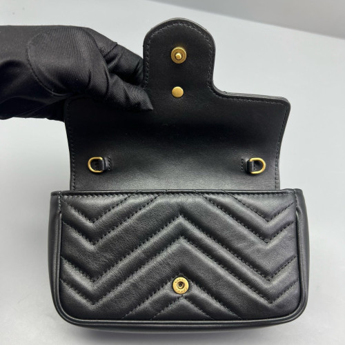 Gucci Super Mini GG Marmont Calfskin Black Gucci Super Mini GG Marmont Calfskin Black