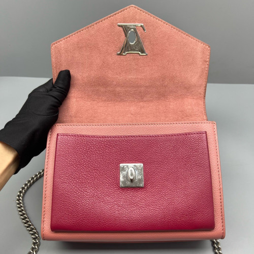 Louis Vuitton Mylockme Chain Bag BB Calfskin Pink Red