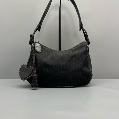 Dior Chain Hobo Calfskin Oblique Black Dior Chain Hobo Calfskin Oblique Black