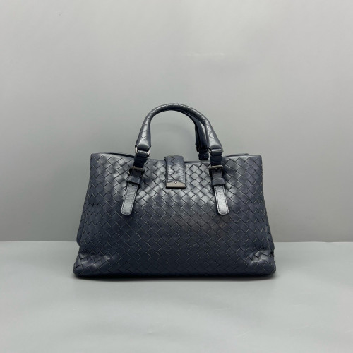 Bottega Veneta Medium Roma Tote Bag Calfskin Intrecciato Dark Blue Bottega Veneta Medium Roma Tote Bag Calfskin Intrecciato Dark Blue