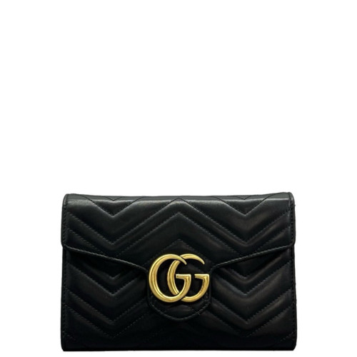 Gucci Matelasse GG Marmont Chain Wallet Calfskin Black Gucci Matelasse GG Marmont Chain Wallet Calfskin Black