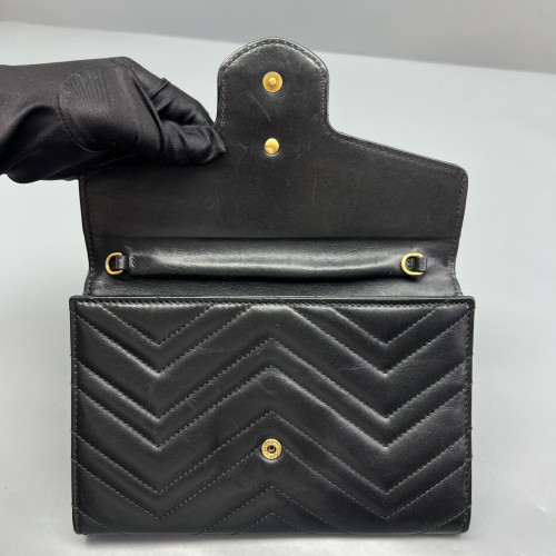 Gucci Matelasse GG Marmont Chain Wallet Calfskin Black Gucci Matelasse GG Marmont Chain Wallet Calfskin Black