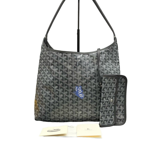 Goyard Boheme Hobo Goyardine Grey White