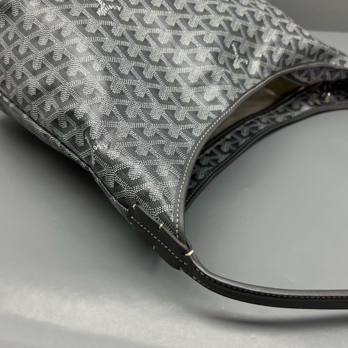 Goyard Boheme Hobo Goyardine Grey White