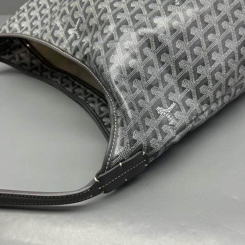 Goyard Boheme Hobo Goyardine Grey White