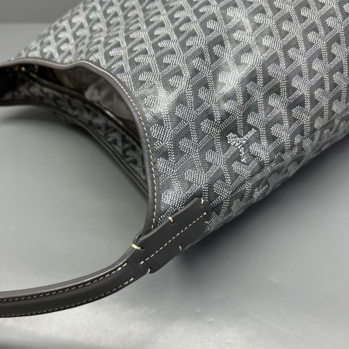 Goyard Boheme Hobo Goyardine Grey White