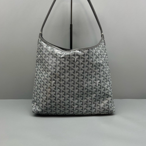 Goyard Boheme Hobo Goyardine Grey White