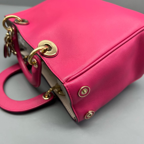Dior Small Diorissimo Tote Calfskin Fuchsia