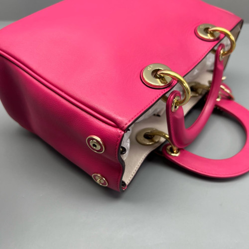 Dior Small Diorissimo Tote Calfskin Fuchsia