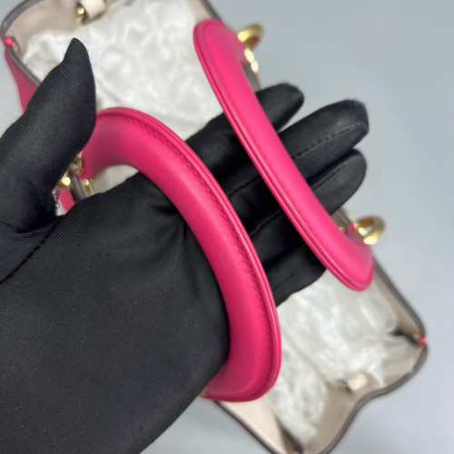 Dior Small Diorissimo Tote Calfskin Fuchsia