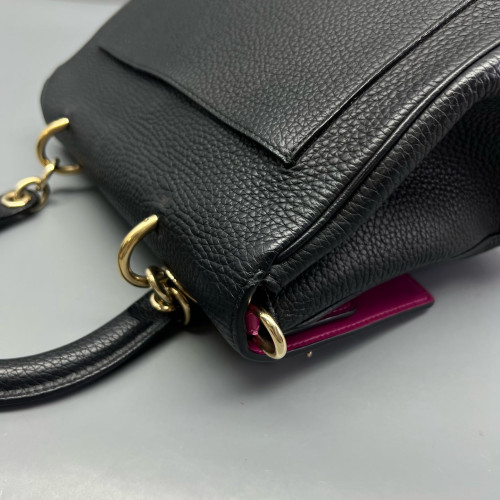 Dior Small Be Dior Flap Grained Calfskin Black