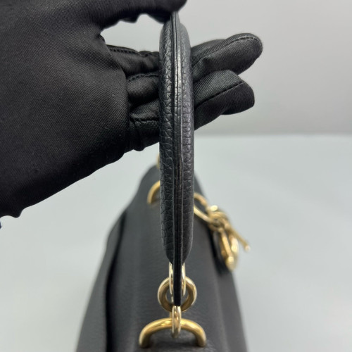 Dior Small Be Dior Flap Grained Calfskin Black