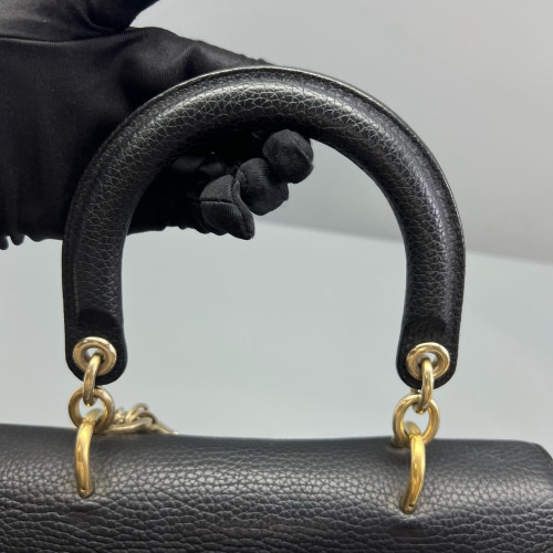 Dior Small Be Dior Flap Grained Calfskin Black