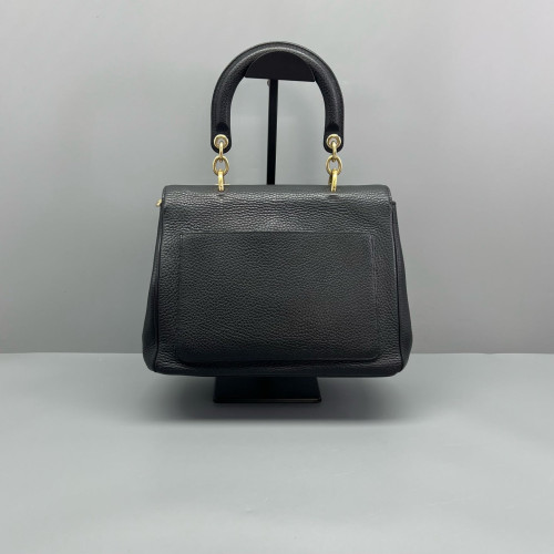 Dior Small Be Dior Flap Grained Calfskin Black