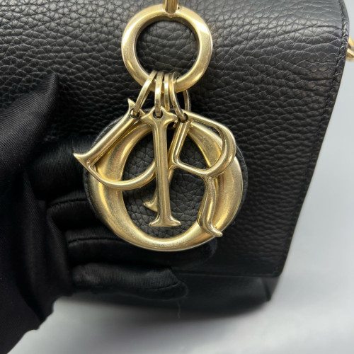 Dior Small Be Dior Flap Grained Calfskin Black