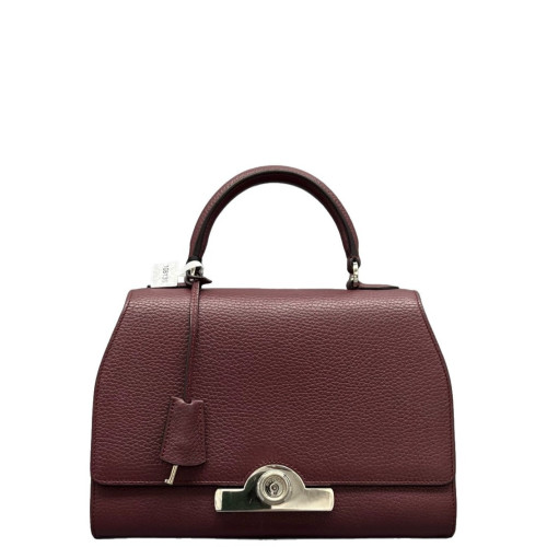 Moynat Rejane Pm Grained Calfskin Burgundy