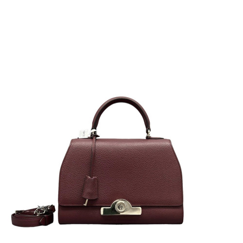 Moynat Rejane Pm Grained Calfskin Burgundy