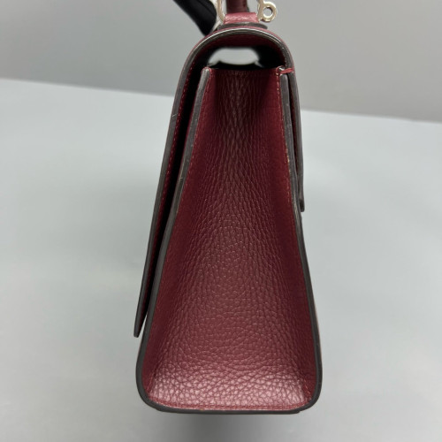 Moynat Rejane Pm Grained Calfskin Burgundy