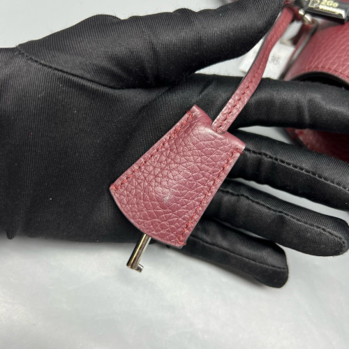 Moynat Rejane Pm Grained Calfskin Burgundy