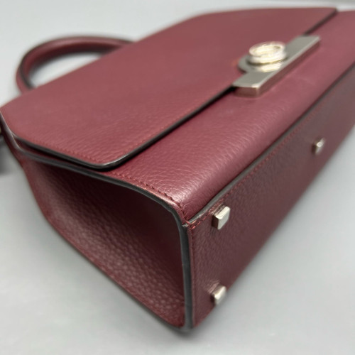 Moynat Rejane Pm Grained Calfskin Burgundy