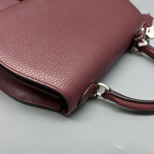 Moynat Rejane Pm Grained Calfskin Burgundy