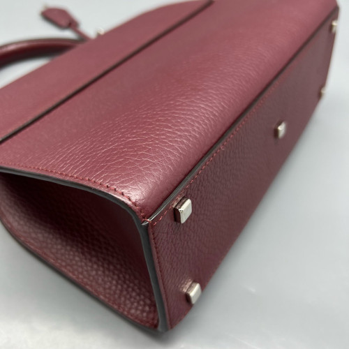 Moynat Rejane Pm Grained Calfskin Burgundy