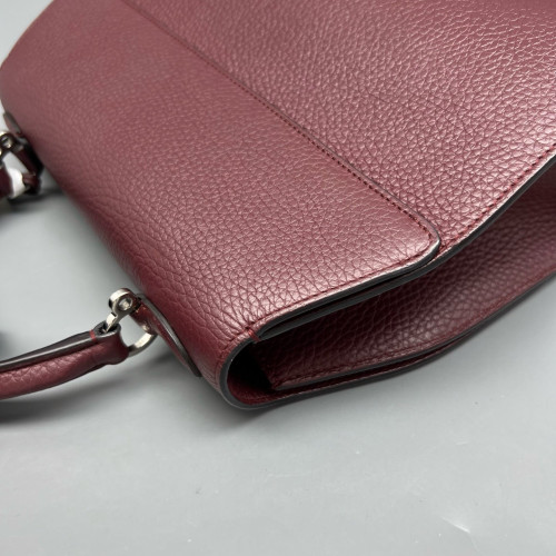 Moynat Rejane Pm Grained Calfskin Burgundy