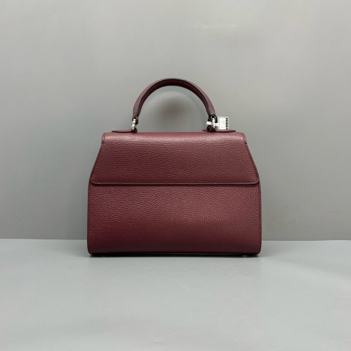 Moynat Rejane Pm Grained Calfskin Burgundy