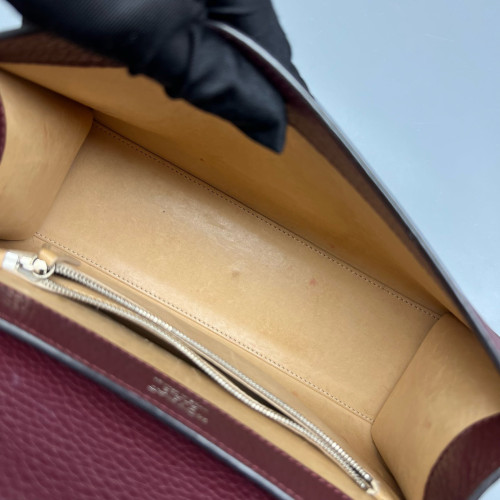 Moynat Rejane Pm Grained Calfskin Burgundy