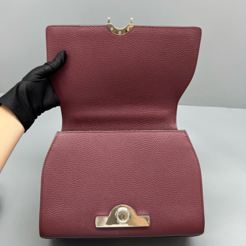 Moynat Rejane Pm Grained Calfskin Burgundy