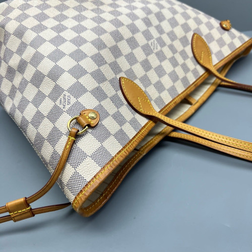 Louis Vuitton Neverfull MM Damier Azur White Grey Louis Vuitton Neverfull MM Damier Azur White Grey
