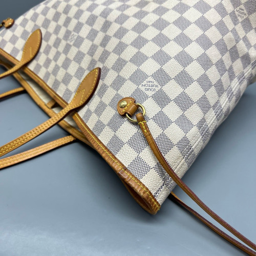 Louis Vuitton Neverfull MM Damier Azur White Grey Louis Vuitton Neverfull MM Damier Azur White Grey