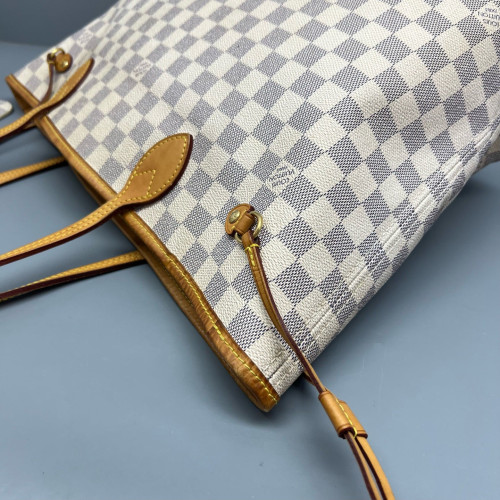 Louis Vuitton Neverfull MM Damier Azur White Grey Louis Vuitton Neverfull MM Damier Azur White Grey